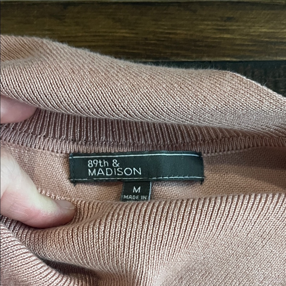 89th & Madison Pink Cowl Neck Sweater - Picture 3 of 5